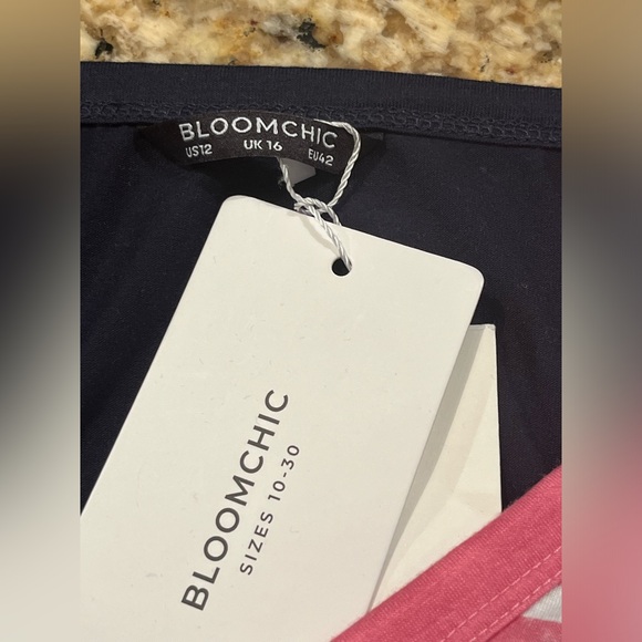 NWT Bloomchic Stripes Contrast Wrap Asymmetrical Top - Picture 8 of 9